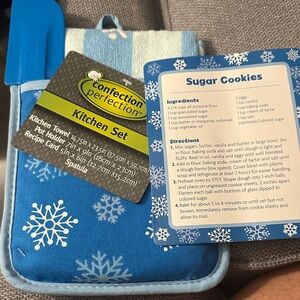 Confection Perfection Kitchen Set with Blue Snowflake Design